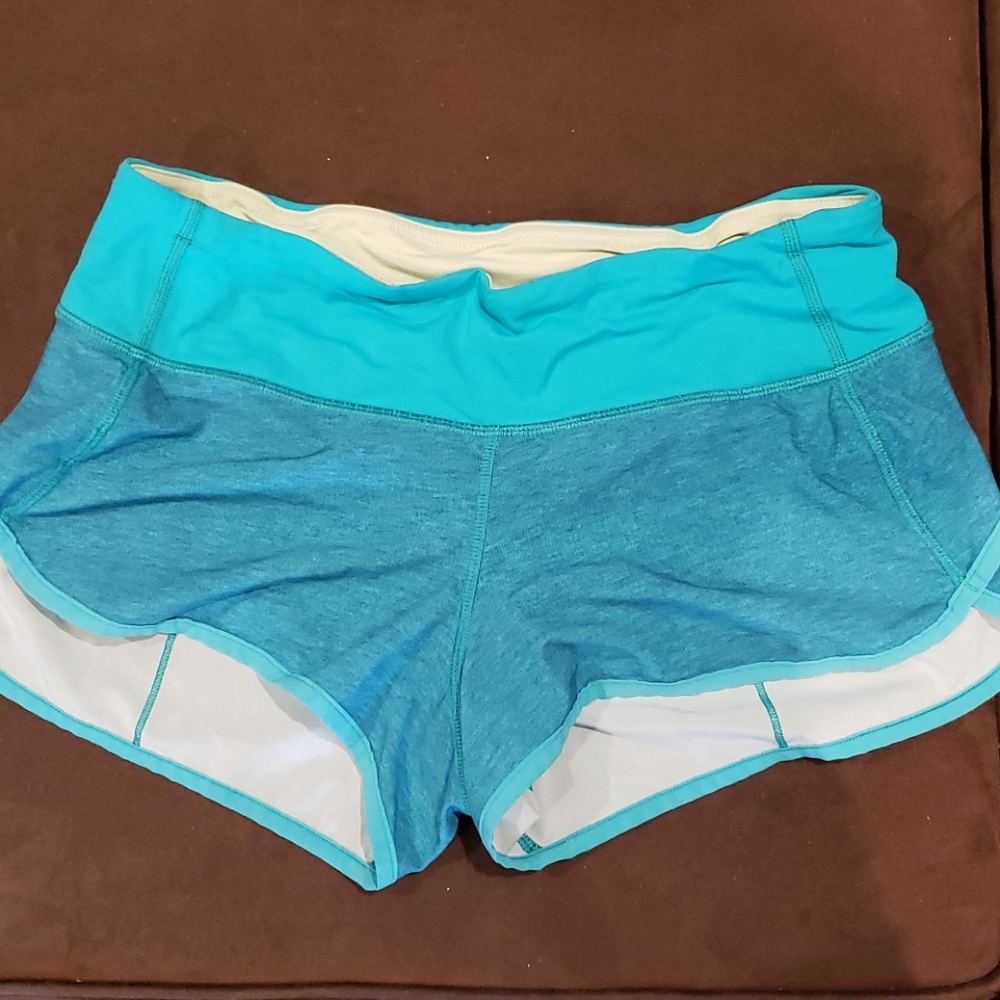 Lululemon sea mist blue speed shorts